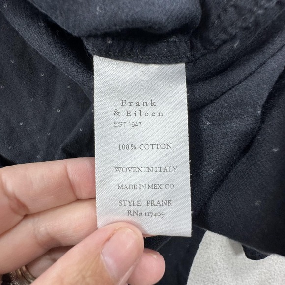 Frank & Eileen Shirt Womens XS Black Polka Dot Frank Corduroy Woven in Italy - Picture 8 of 13
